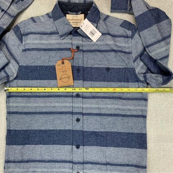 WEATHERPROOF VINTAGE mens shirt Brushed Horizontal Stripe Woven Shirt Size S - Picture 10 of 12